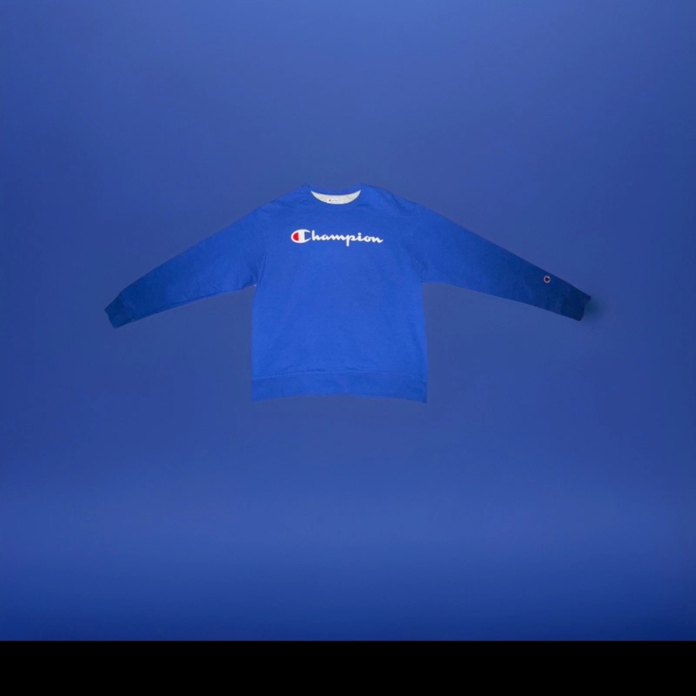 Champion Men’s Crewneck Sweatshirt - Blue with White Logo